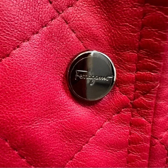 Salvatore Ferragamo Women’s Red Authentic Leather Jacket Vintage Size 8 EU42
